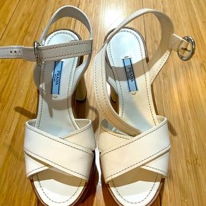 Gorgeous high hill and platform Prada sandals